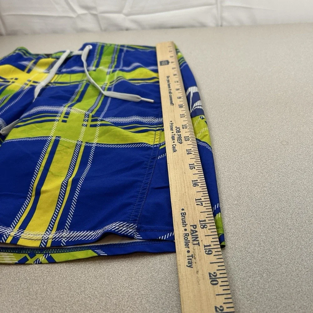 Volcom 4 Way Swim Trunks Men‎ Board Shorts Surf Skater Blue Green Pattern 28
